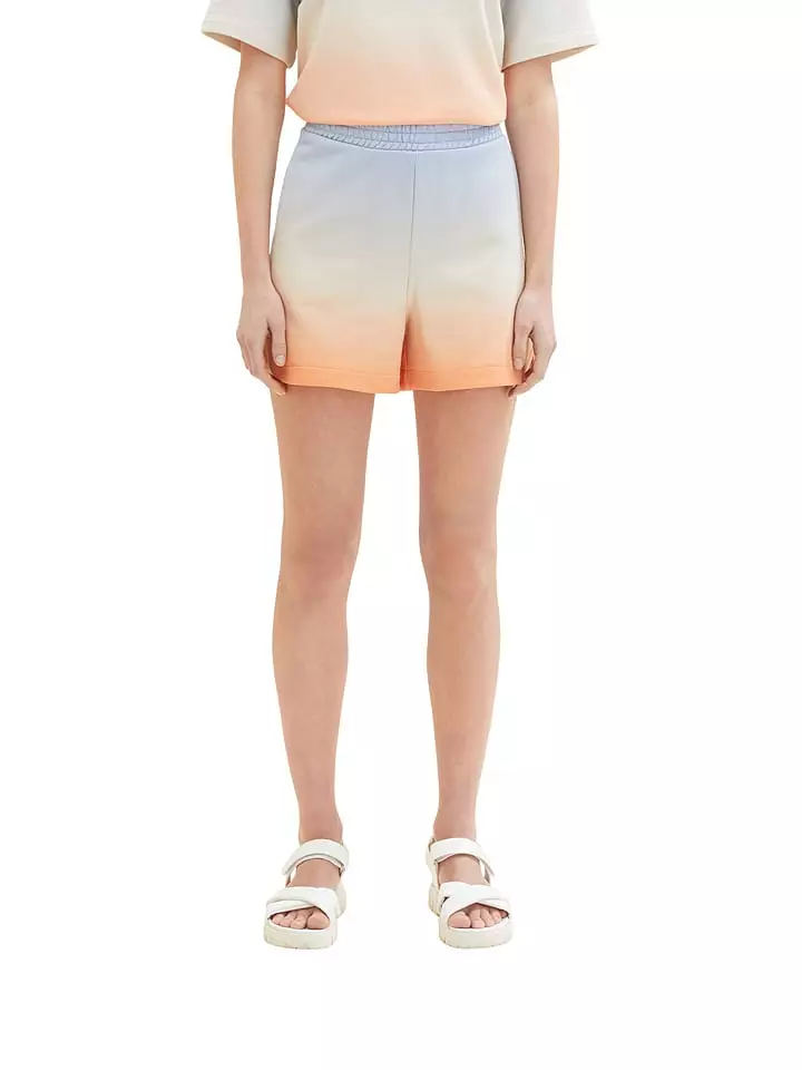 Tom Tailor Szorty dresowe w kolorze błękitno-pomarańczowym rozmiar: L