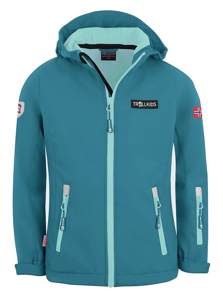 Trollkids Kurtka softshellowa "Oslofjord" w kolorze turkusowym rozmiar: 164
