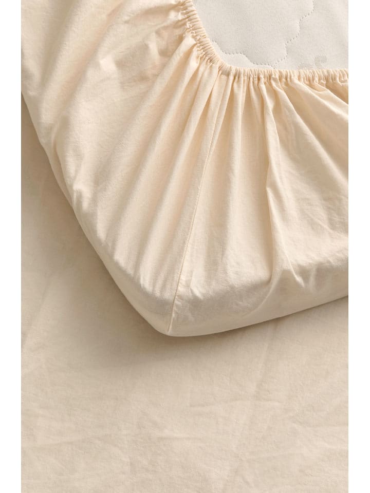 Ellos Home Prześcieradło "Milly" w kolorze beżowym na gumce rozmiar: 90x200 cm