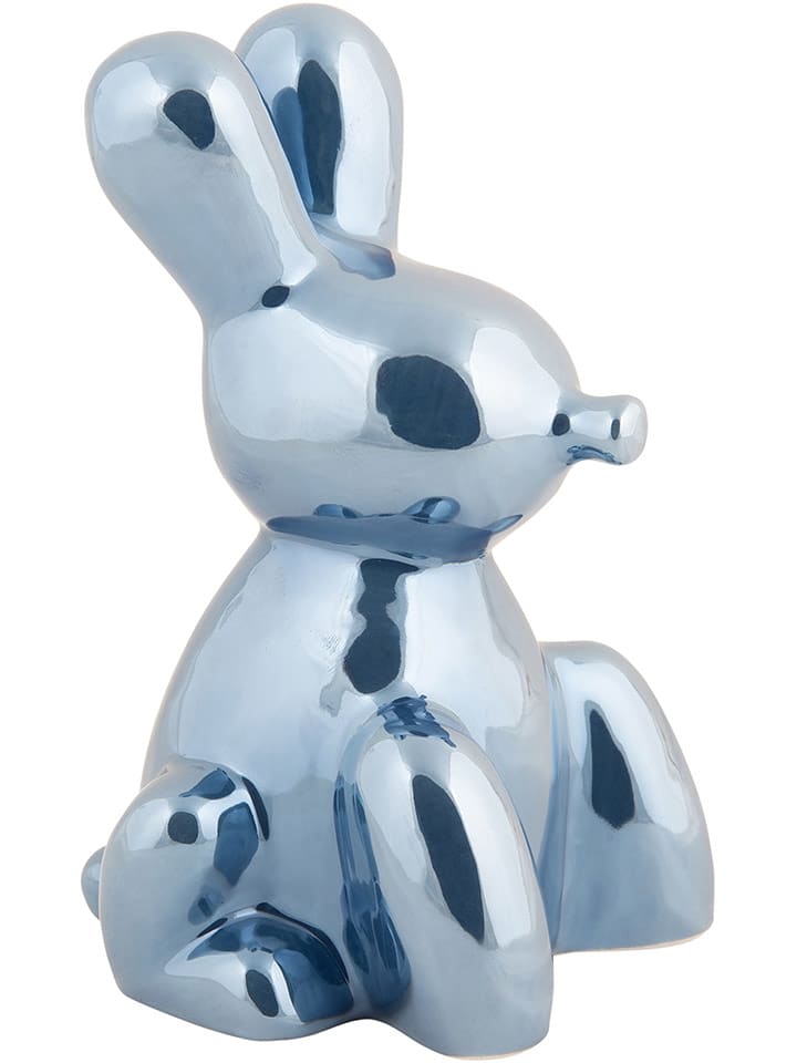 Present Time Dekoracja "Balloon Bunny" w kolorze niebieskim - wys. 15 cm rozmiar: onesize