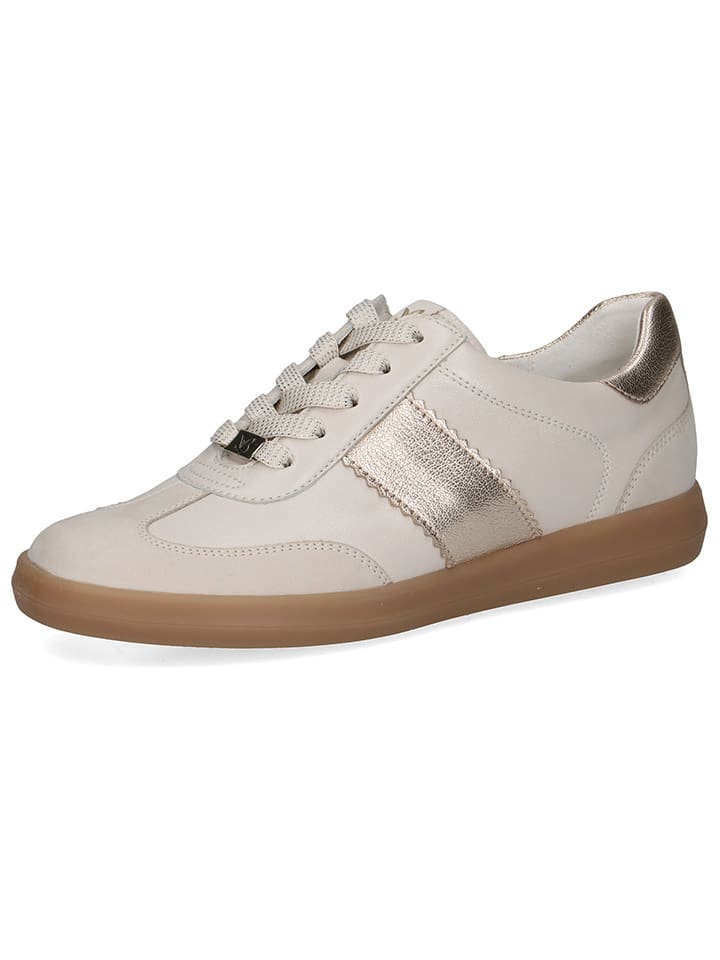 Caprice Skórzane sneakersy w kolorze kremowym rozmiar: 37,5