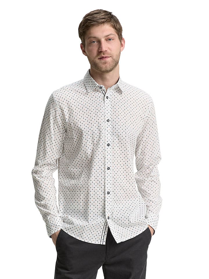 Tom Tailor Koszula w kolorze kremowo-granatowym rozmiar: M