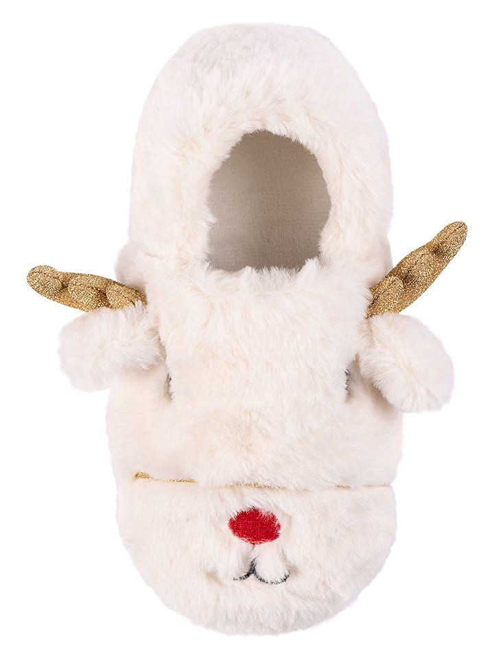 Fun Socks Kapcie w kolorze kremowym rozmiar: 31/32