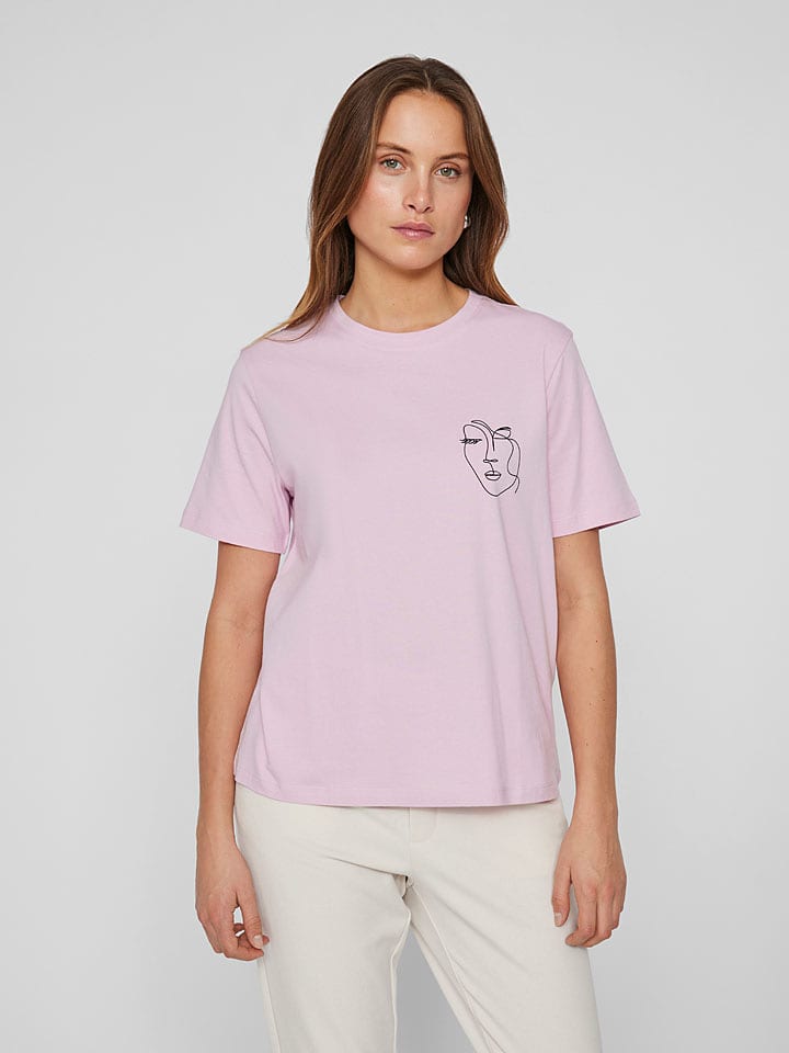 Vila Koszulka w kolorze jasnoróżowym rozmiar: S