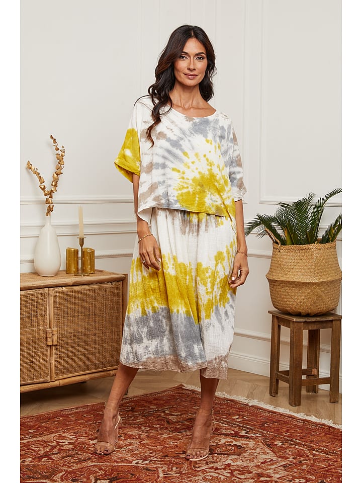 Fleur de Lin Sukienka w kolorze kremowo-żółtym rozmiar: XL