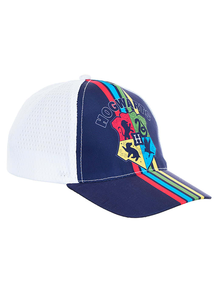 Harry Potter Czapka "Harry Potter" w kolorze biało-granatowym ze wzorem rozmiar: 52 cm