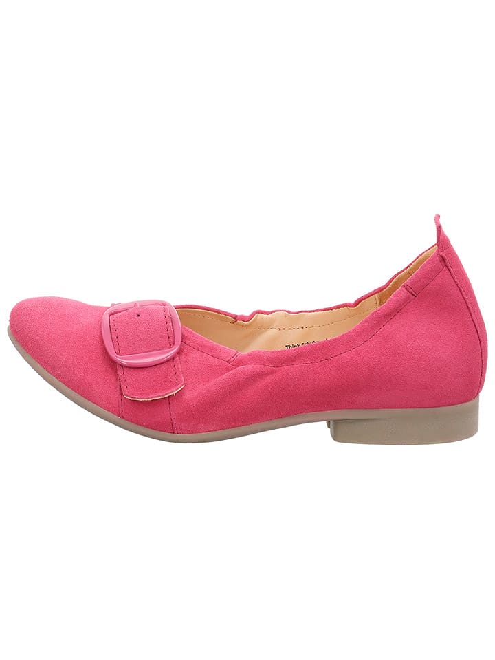 Think! Skórzane baleriny w kolorze różowym rozmiar: 38,5
