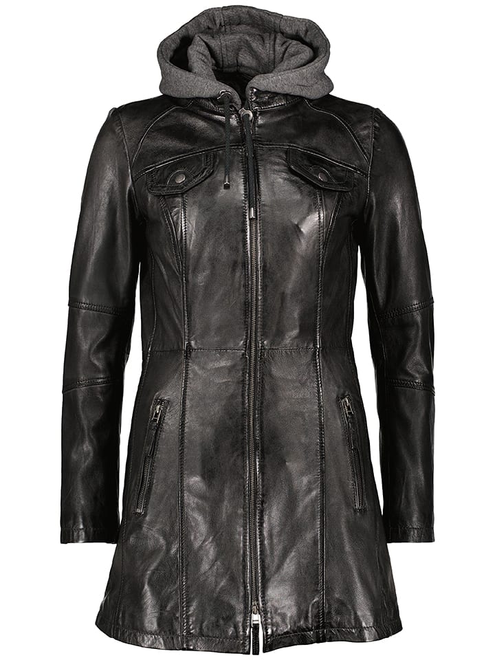 7eleven Skórzany płaszcz w kolorze czarnym rozmiar: 46