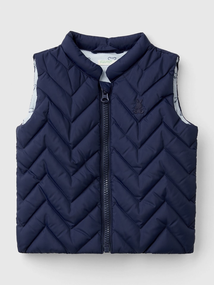 Benetton Kamizelka pikowana w kolorze granatowym rozmiar: 68