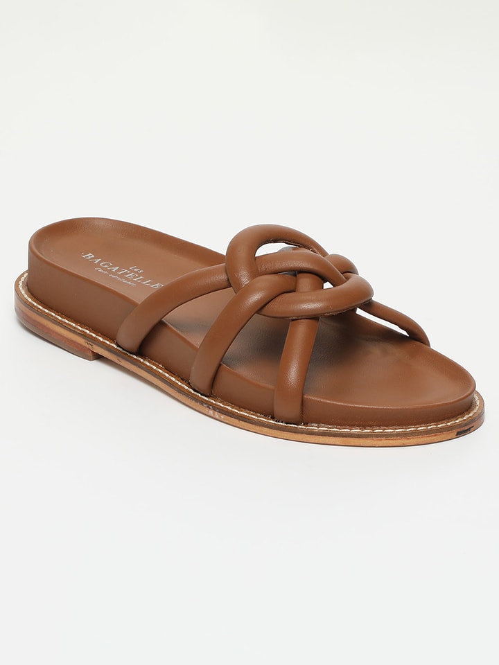 Les BAGATELLES Skórzane klapki "Pelicura" w kolorze jasnobrązowym rozmiar: 38