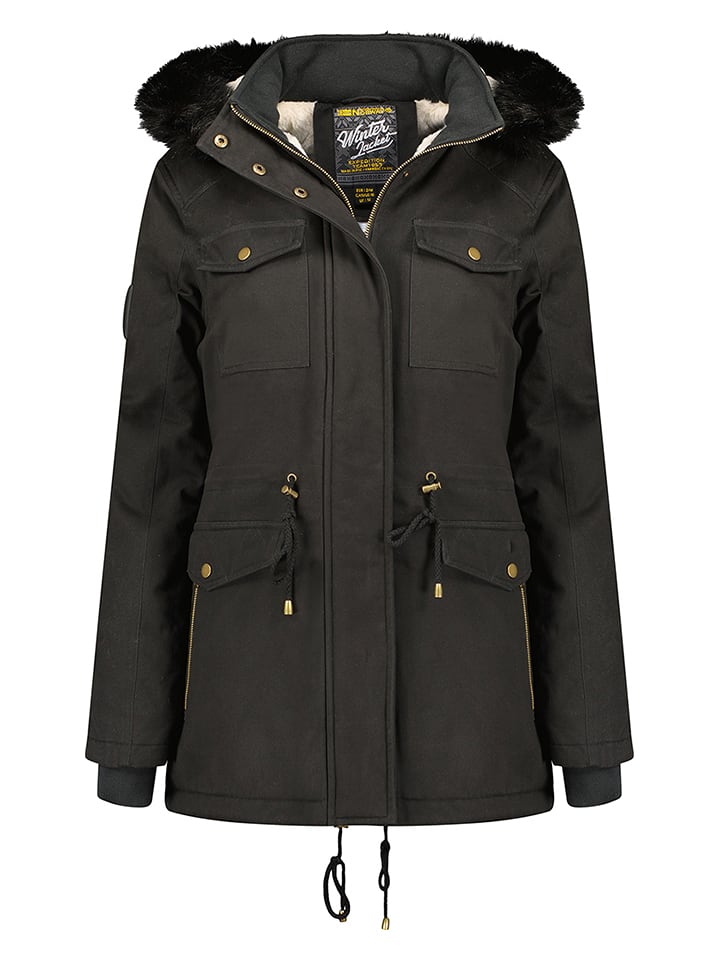 Geographical Norway Parka "Celeste" w kolorze czarnym rozmiar: XL