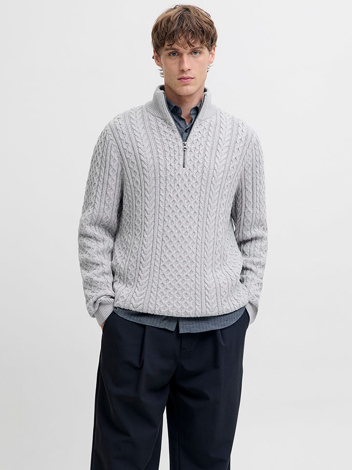 Jack & Jones Sweter w kolorze szarym rozmiar: L
