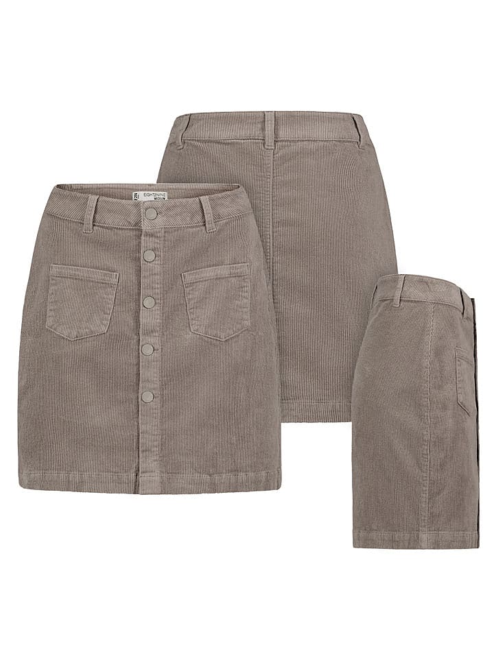 Eight2Nine Spódnica sztruksowa w kolorze szarobrązowym rozmiar: S