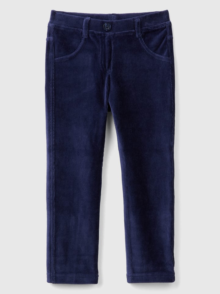 Benetton Spodnie sztruksowe w kolorze granatowym rozmiar: 104