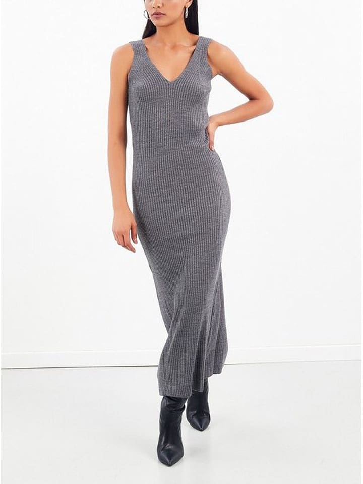 LA Angels Sukienka dzianinowa w kolorze szarym rozmiar: M