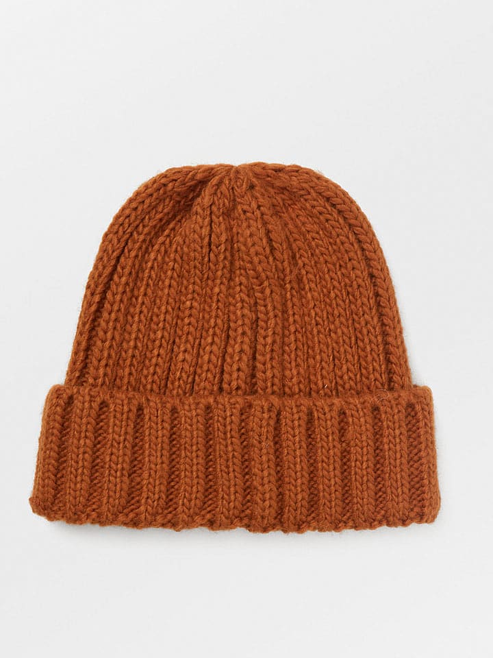 Becksöndergaard Czapka beanie w kolorze karmelowym rozmiar: onesize