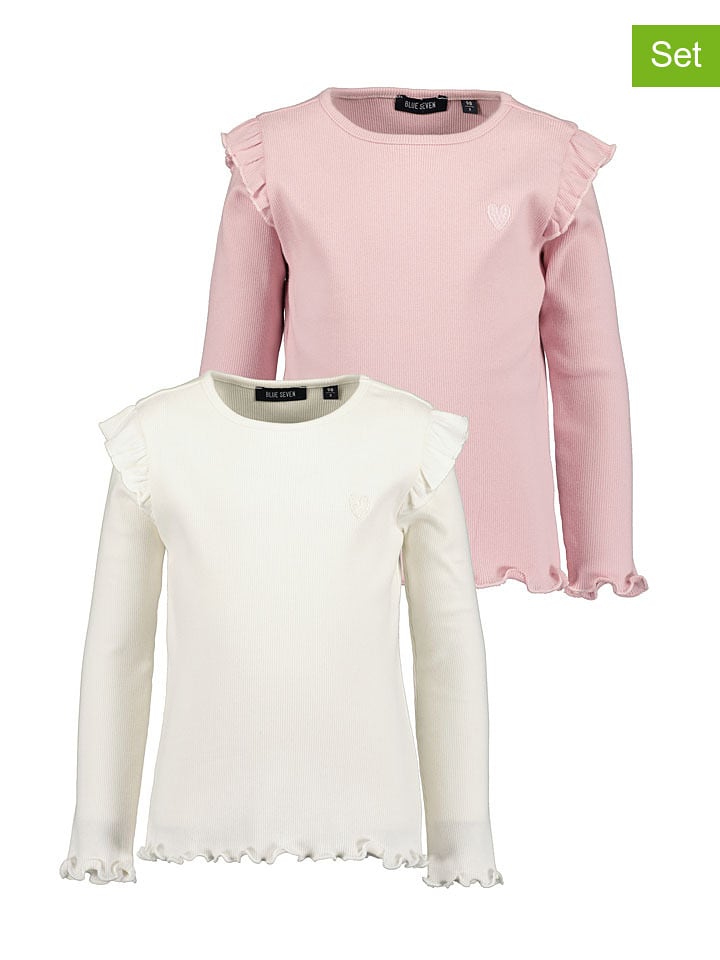 Blue Seven Koszulki (2 szt.) w kolorze jasnoróżowo-kremowym rozmiar: 110