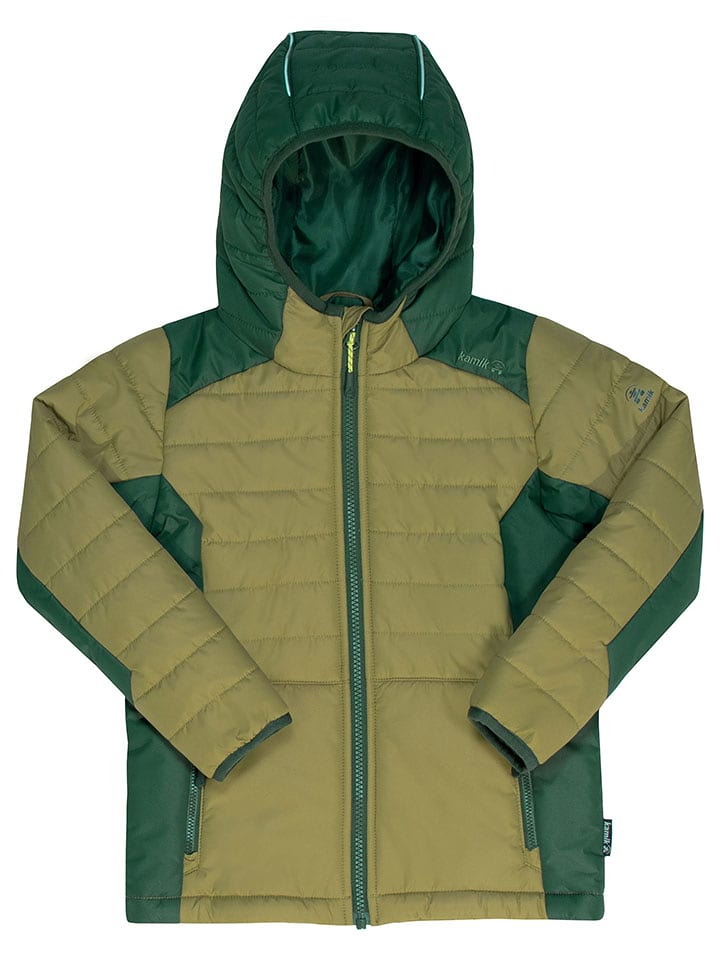Kamik Całoroczna kurtka pikowana "Neel" w kolorze oliwkowym rozmiar: 104