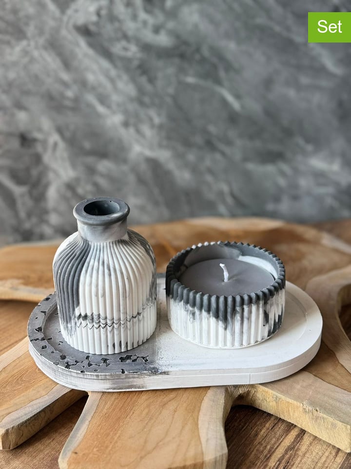 Lucky Bees 3-częściowy zestaw w kolorze szaro-białym rozmiar: onesize