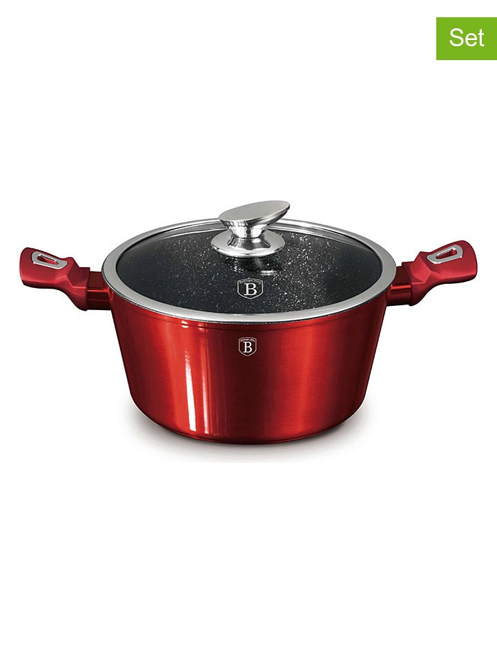 Berlinger Haus 2-częściowy zestaw "Metallic Line" w kolorze bordowym - Ø 24 cm rozmiar: onesize