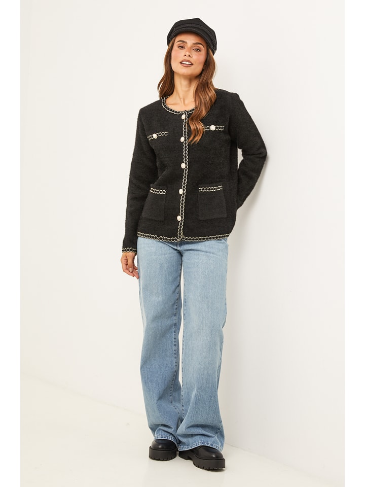 Soft Cashmere Kurtka przejściowa w kolorze czarnym rozmiar: 40/42