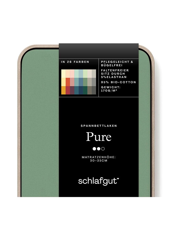 Schlafgut Dżersejowe prześcieradło w kolorze zielonym na gumce rozmiar: 90-100x190-220 cm