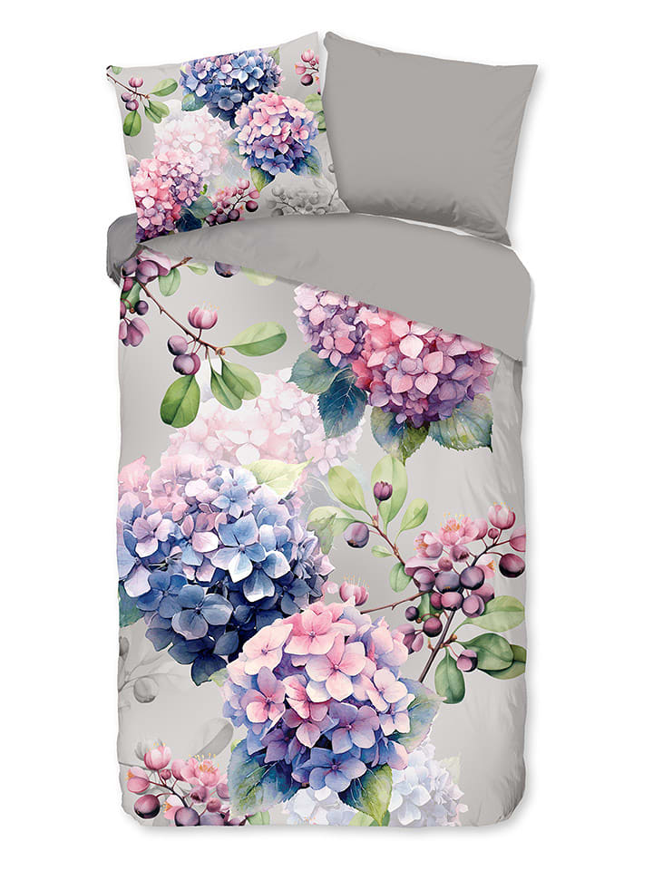 Good Morning Komplet pościeli "Julia" w kolorze jasnoszaro-niebiesko-jasnoróżowym rozmiar: 200x200 cm