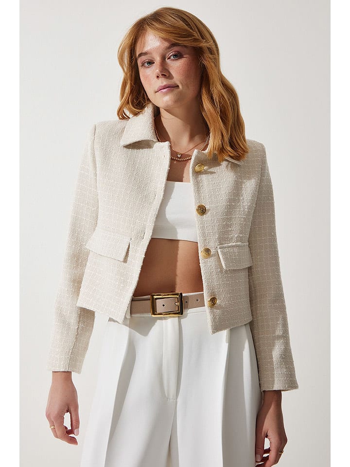 Happiness Istanbul Kardigan w kolorze kremowym rozmiar: 38