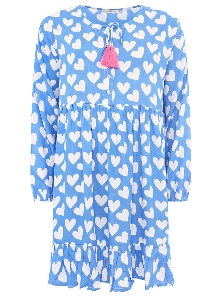 Zwillingsherz Sukienka "Heart Classic" w kolorze błękitno-białym rozmiar: L/XL