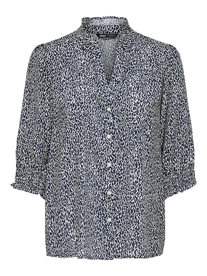 ONLY Bluzka w kolorze granatowo-białym rozmiar: L