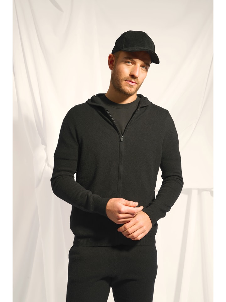 Just Cashmere Kaszmirowy kardigan "Elliot" w kolorze ciemnozielonym rozmiar: L