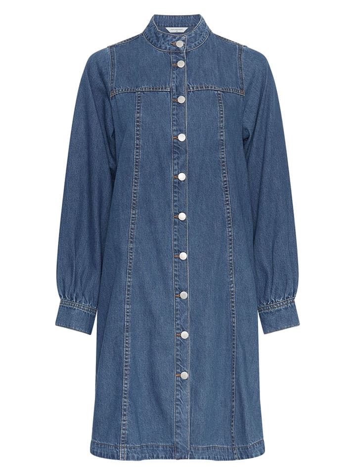 MOSS COPENHAGEN Sukienka dżinsowa "Rylan" w kolorze niebieskim rozmiar: M/L