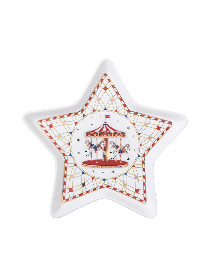 Easy Life Talerz w kolorze biało-czerwonym do serwowania - 19,5 x 19,5 cm rozmiar: onesize