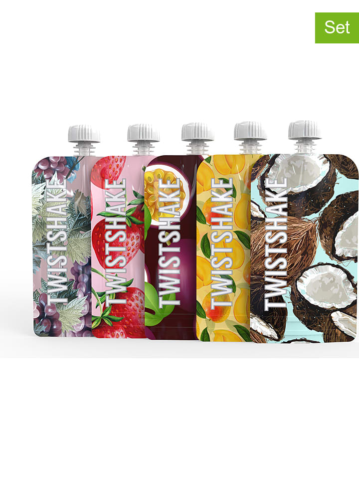 Twistshake Saszetki wielorazowe (5 szt.) ze wzorem rozmiar: onesize