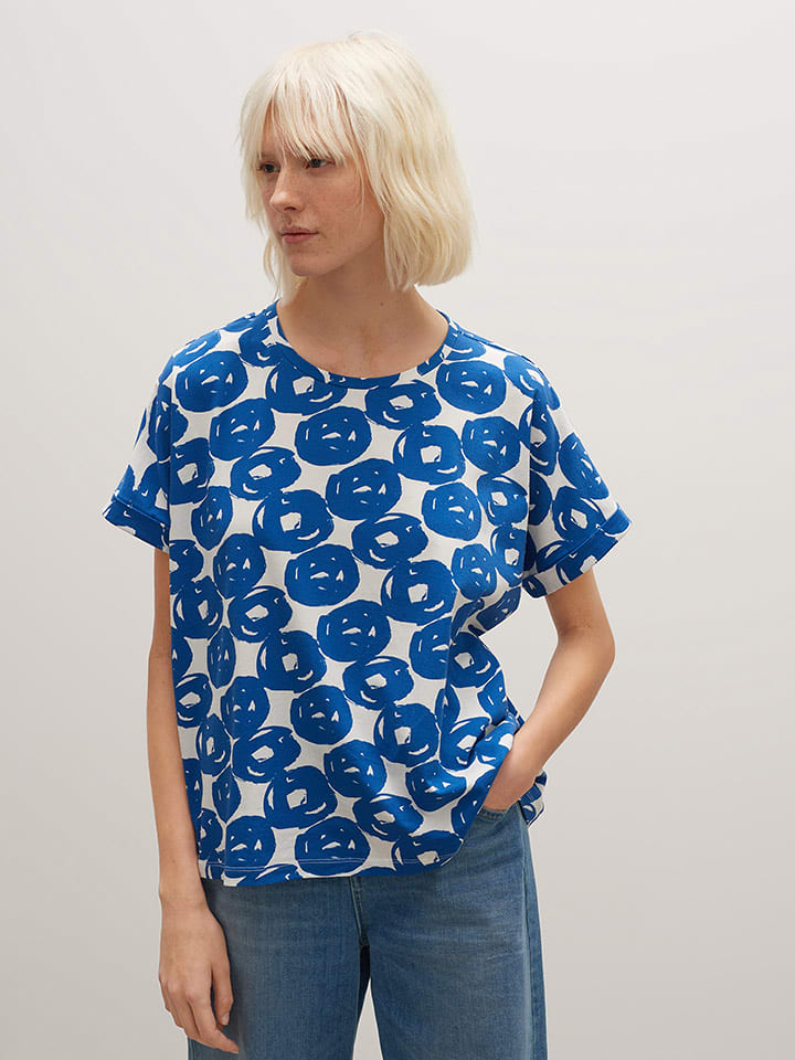 OPUS Koszulka w kolorze niebiesko-białym rozmiar: 38