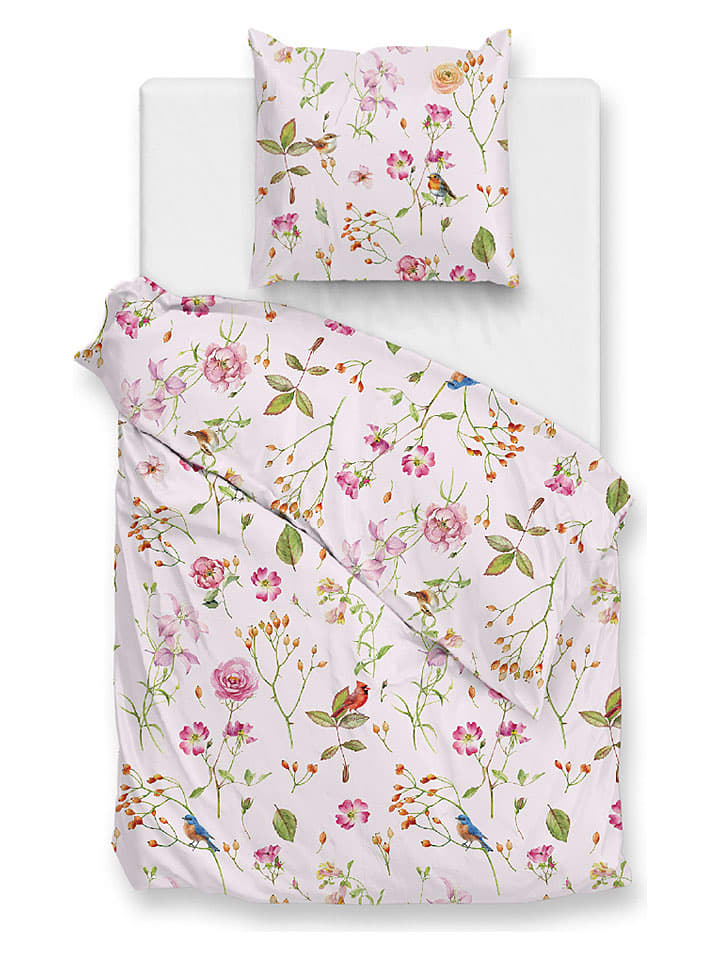 Zo!Home Komplet pościeli "Zita" w kolorze jasnoróżowo-zielonym rozmiar: 240x220 cm