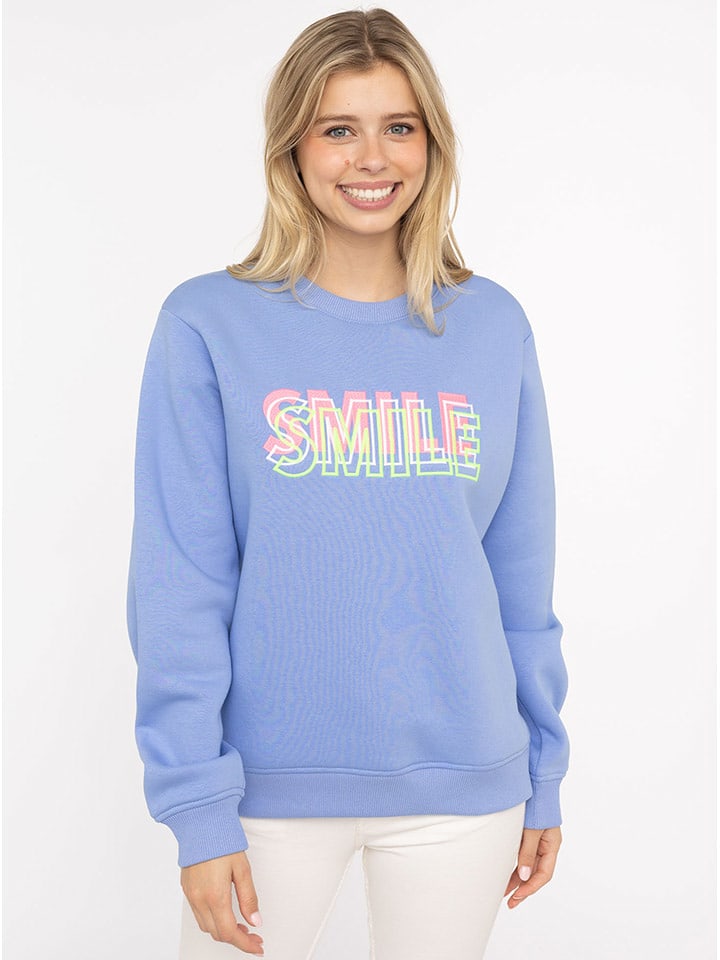 Zwillingsherz Bluza "Smile" w kolorze błękitnym rozmiar: L/XL