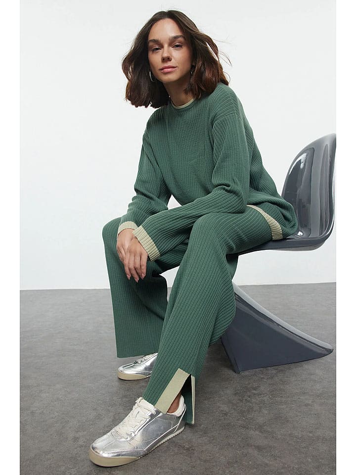 trendyol 2-częściowy zestaw w kolorze zielonym rozmiar: M