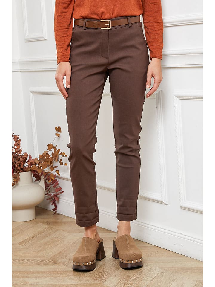 Joséfine Spodnie "Lorial" w kolorze brązowym rozmiar: S