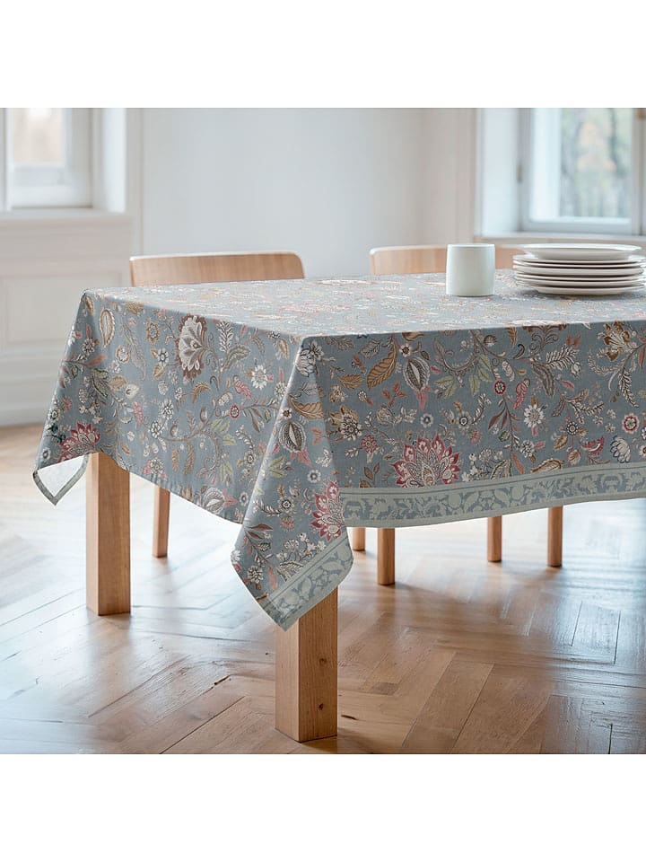 Mint Rugs Obrus "Floral And Tropical Ayana" w kolorze szaro-jasnoróżowo-zielonym rozmiar: 155x300 cm