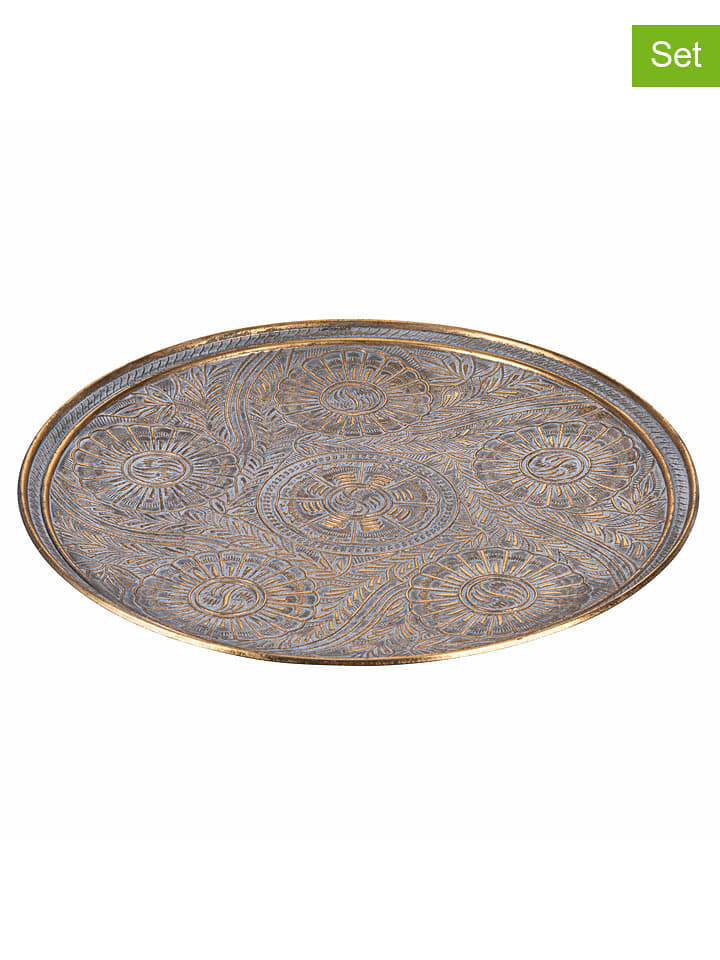 Villa d´Este Podtalerze (6 szt.) "Bloom" w kolorze złoto-szarym - Ø 33 cm rozmiar: onesize