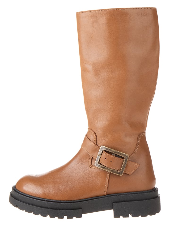 lamino Skórzane kozaki w kolorze jasnobrązowym rozmiar: 33