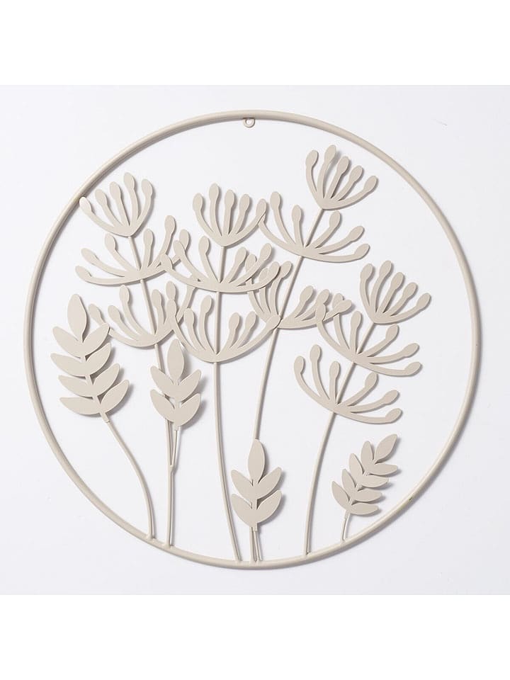 Boltze Dekoracja ścienna "Farah" w kolorze beżowym - Ø 50 cm rozmiar: onesize