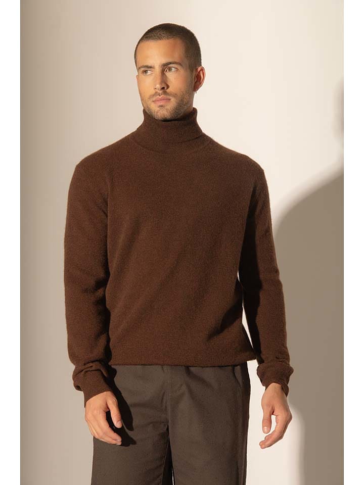 Perfect Cashmere Kaszmirowy golf "Trevor" w kolorze ciemnobrązowym rozmiar: XL