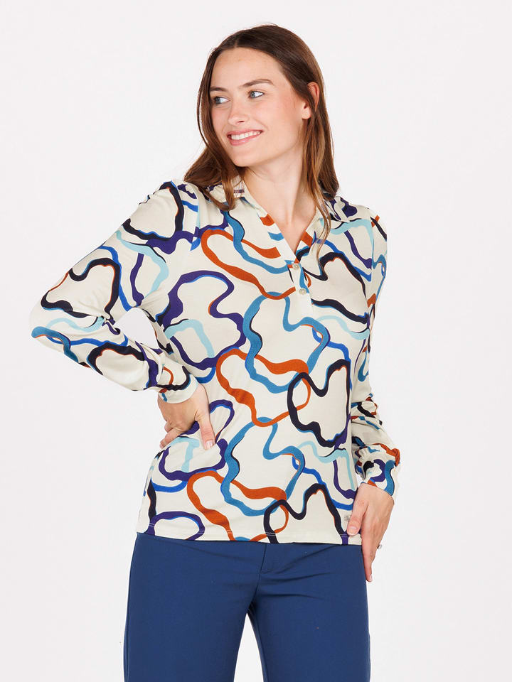 KEY LARGO Bluzka "Cobra" w kolorze kremowym ze wzorem rozmiar: L