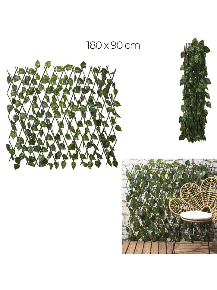 Ethnical Life Parawan w kolorze zielonym z imitacją liści - 90 x 180 cm rozmiar: onesize