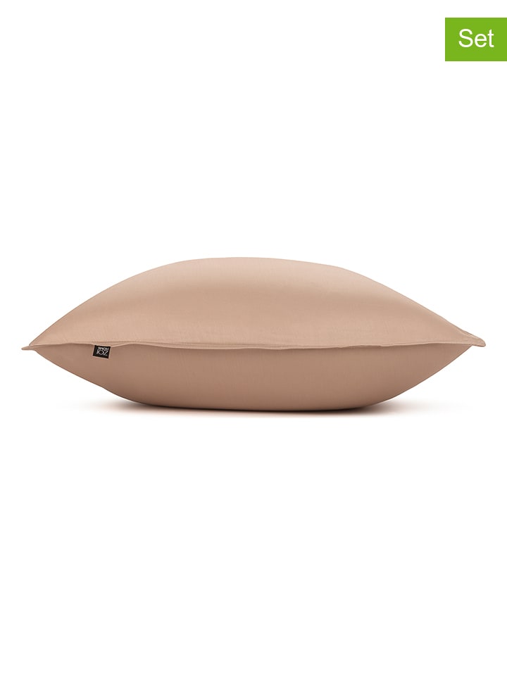 Zo!Home Satynowe poszewki (2 szt.) "Satinado" w kolorze jasnobrązowym na poduszkę rozmiar: 135x200 cm