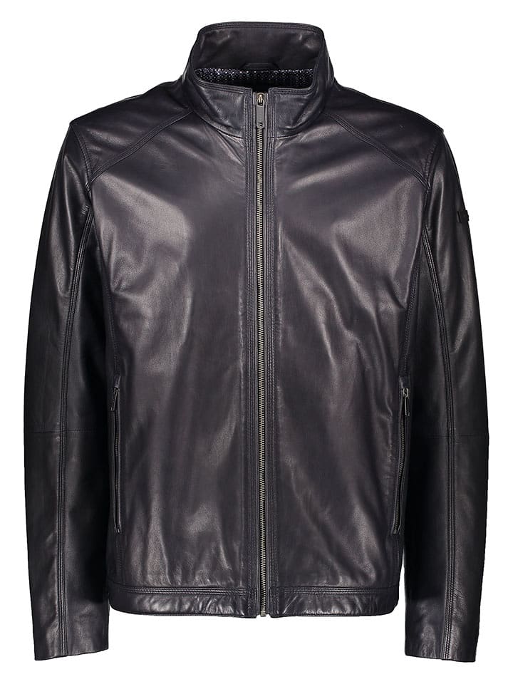 Bugatti Skórzana kurtka w kolorze granatowym rozmiar: 54