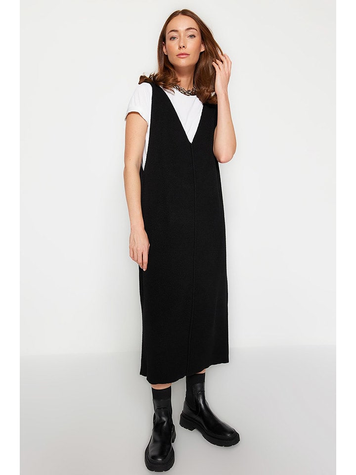 trendyol Sukienka dzianinowa w kolorze czarnym rozmiar: S
