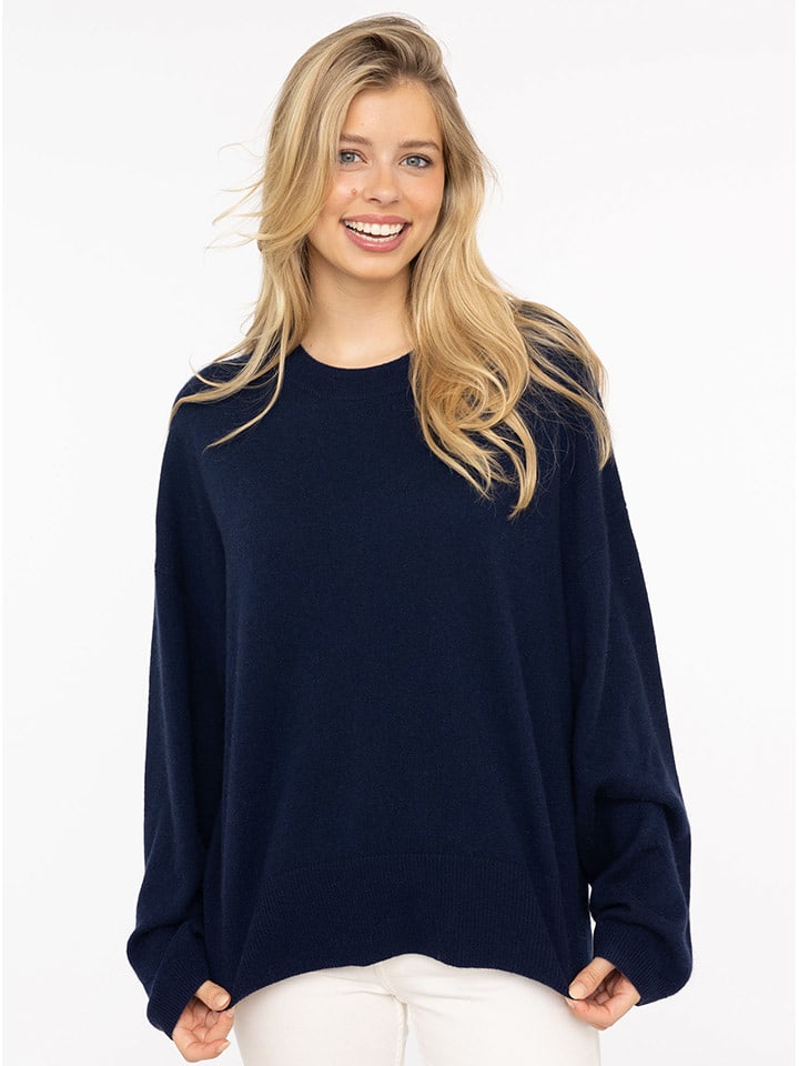 Zwillingsherz Kaszmirowy sweter w kolorze granatowym rozmiar: M